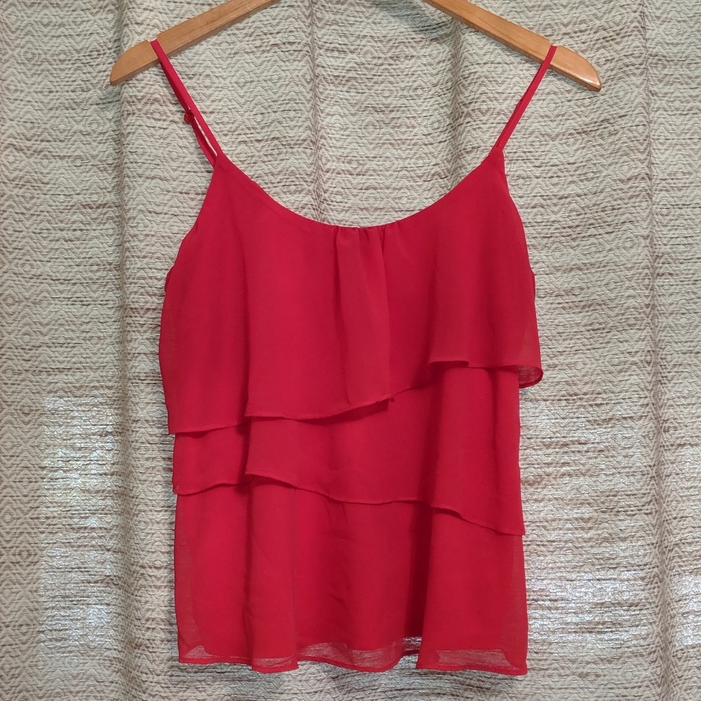 Sofia Vergara Ruffle Deep Pink Blouse